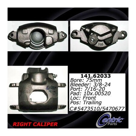 Centric Semi-Loaded Brake Caliper, Parts, 141.62033 141.62033